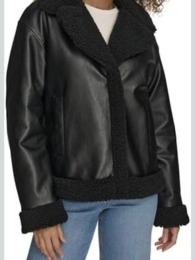 Women's Black Faux Leather Jacket